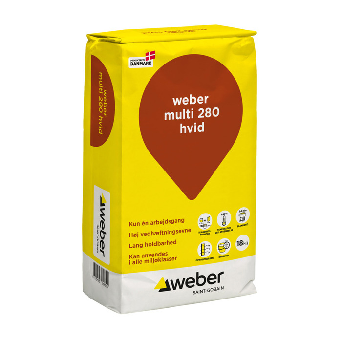 Weber Multi 280 hæftemørtel hvid 18 kg